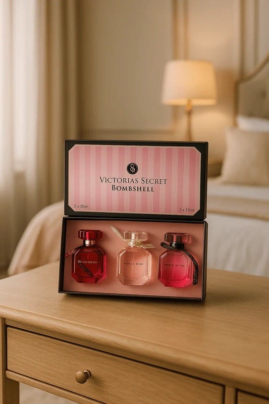 Victoria's Secret Bombshell Mini Perfume Trio – Luxury Gift Set for Women (Travel Size)